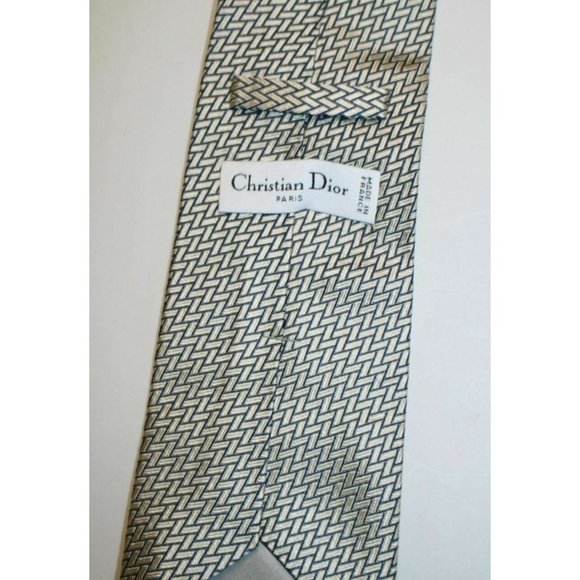 Christian Dior Paris Diagonal Pattern Silk Tie - Picture 1 of 2